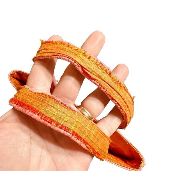 Original by Bienbag pink woven raffia handbag with pineapples motif silk lined - Picture 9 of 9